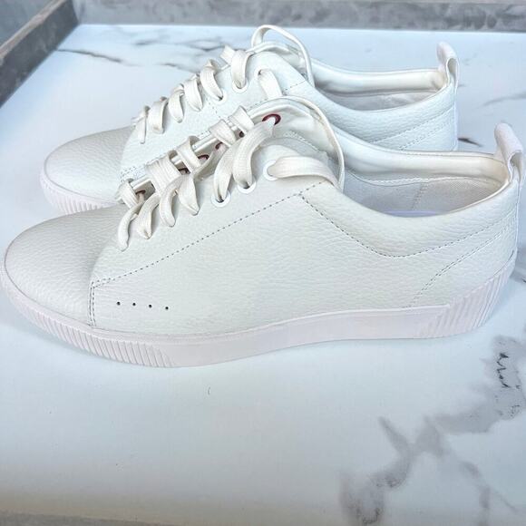 HUGO Boss Zero Tenn White Leather Sneakers Size 39 - Picture 2 of 10